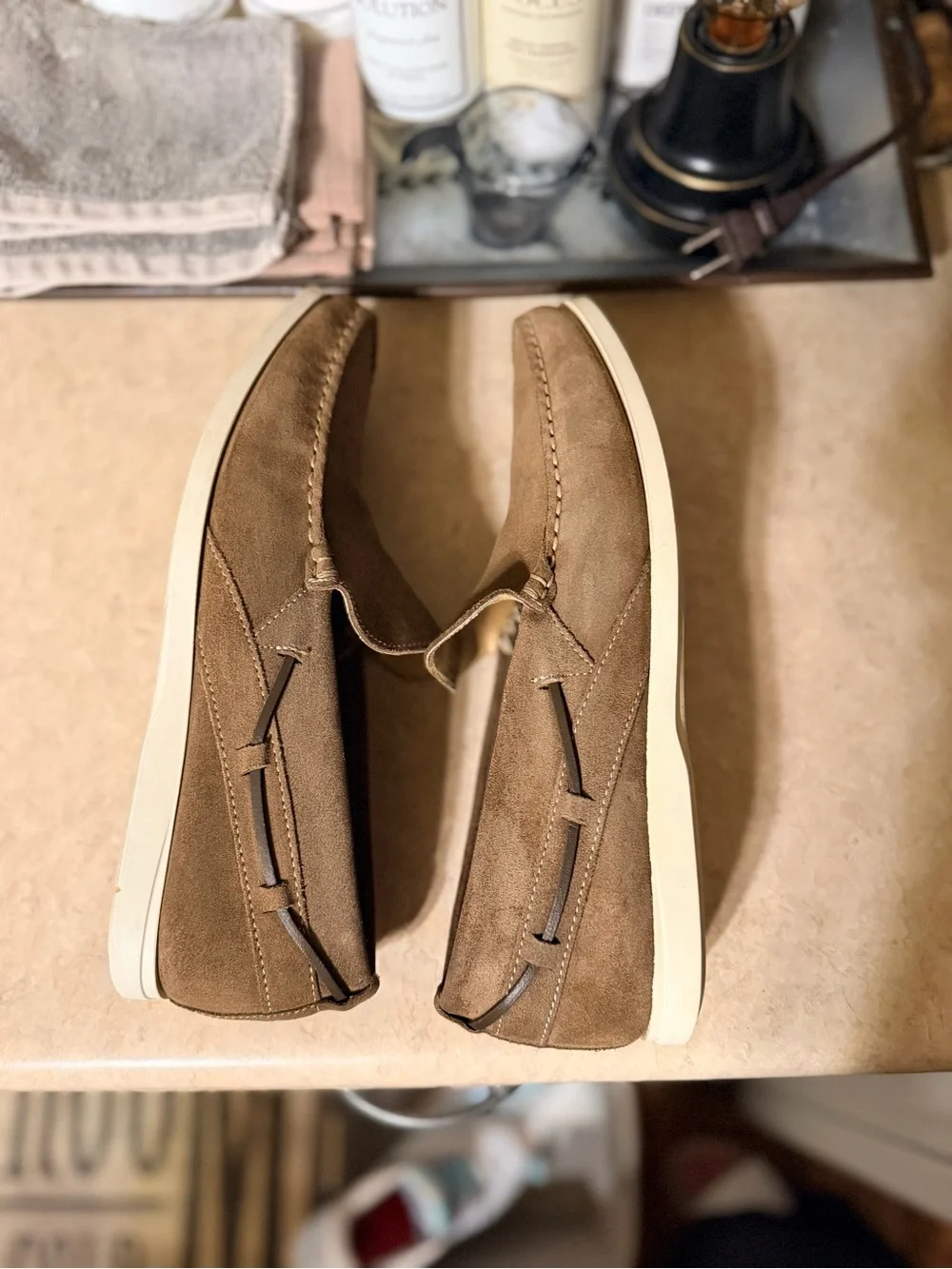 Stone Haven Made In Italy Vera Pelle Brown Suede Venetian Loafers Men’s sz 11